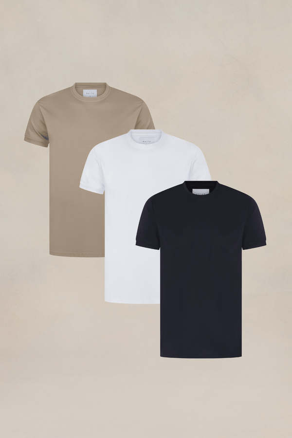 Luxe Mercerised T-Shirt - Mixed 3 Pack