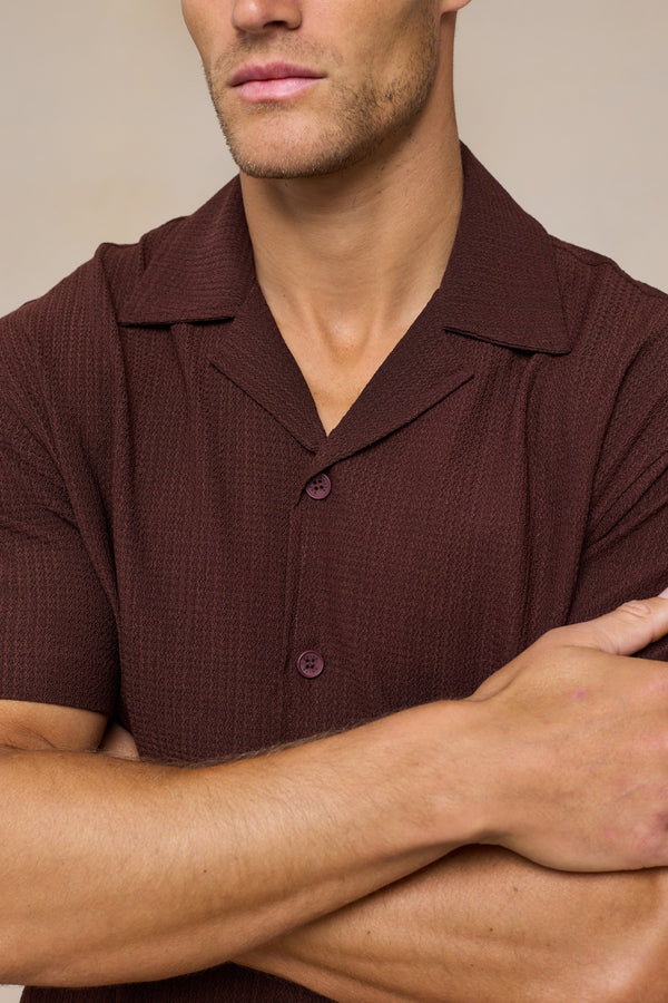 Silvo Lightweight Textured Shirt - Rust
