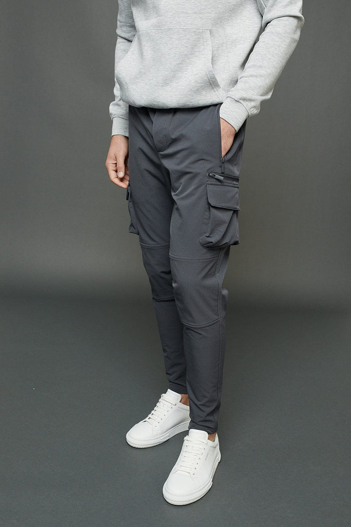 MID WEIGHT NYLON CARGO PANT - CHARCOAL