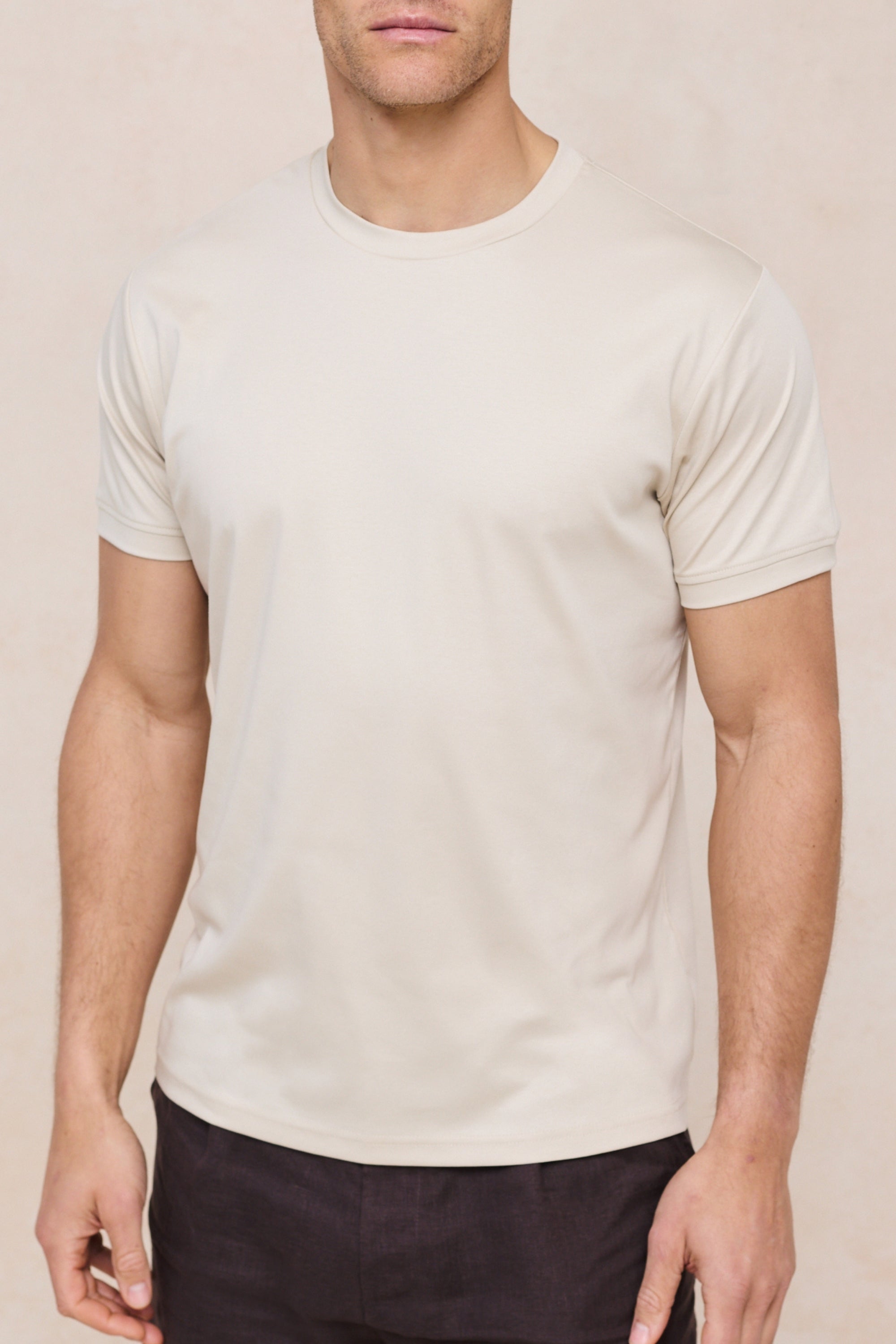 Luxe Mercerised T-Shirt - Beige