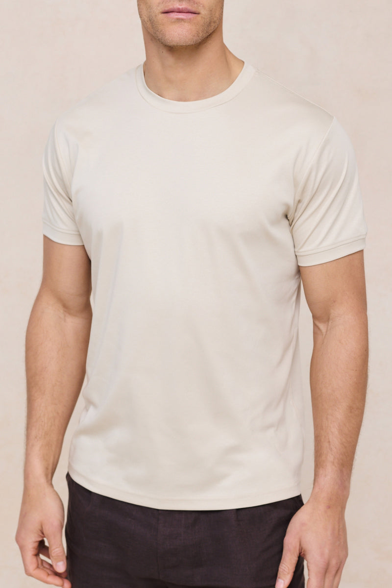 Luxe Mercerised T-Shirt - Beige