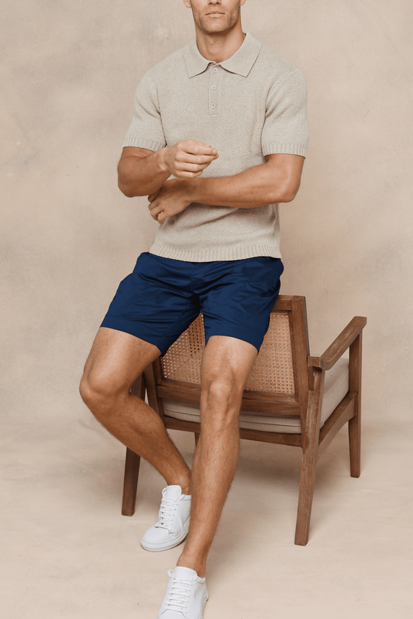 Sorelle Short Sleeve Rib Knit Polo - Sand