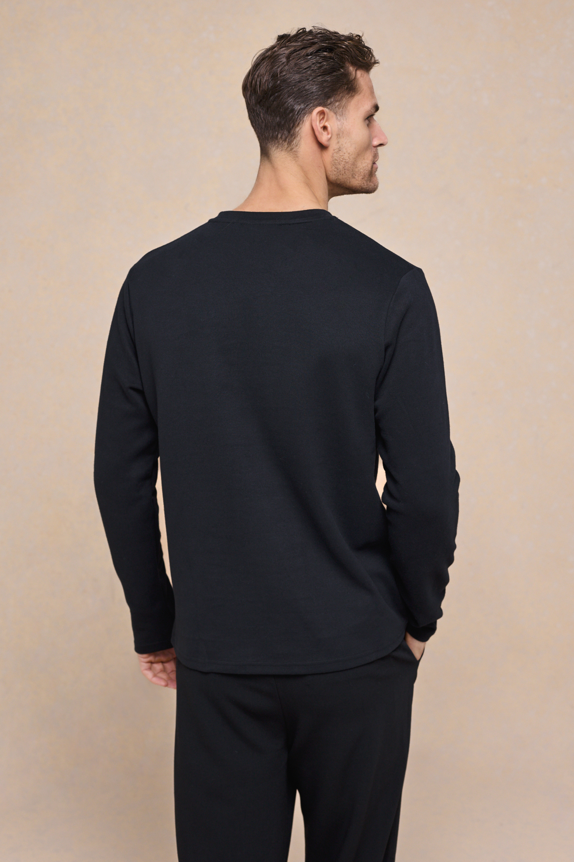 Tyler Long Sleeve Pocket  T-Shirt - Black