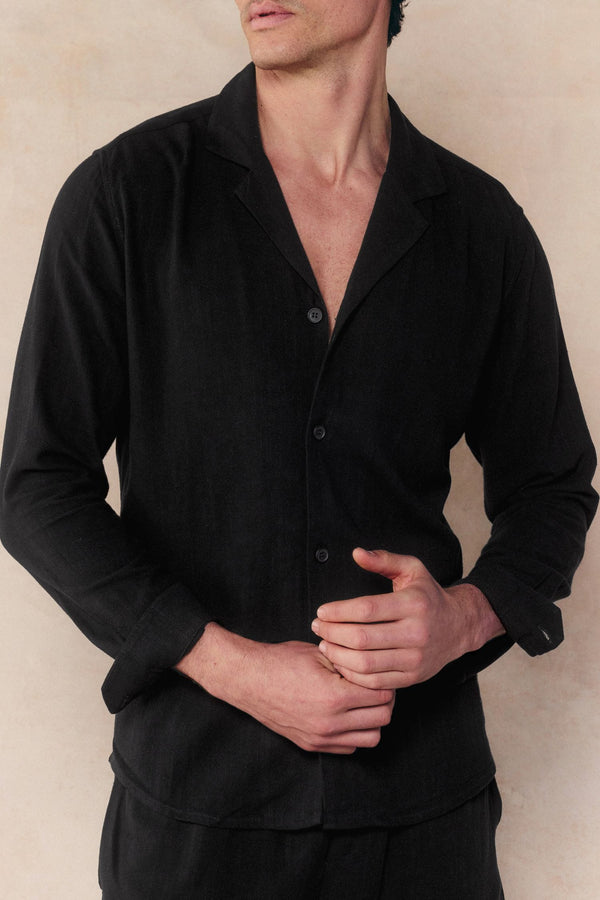 Cami Linen Shirt - Black