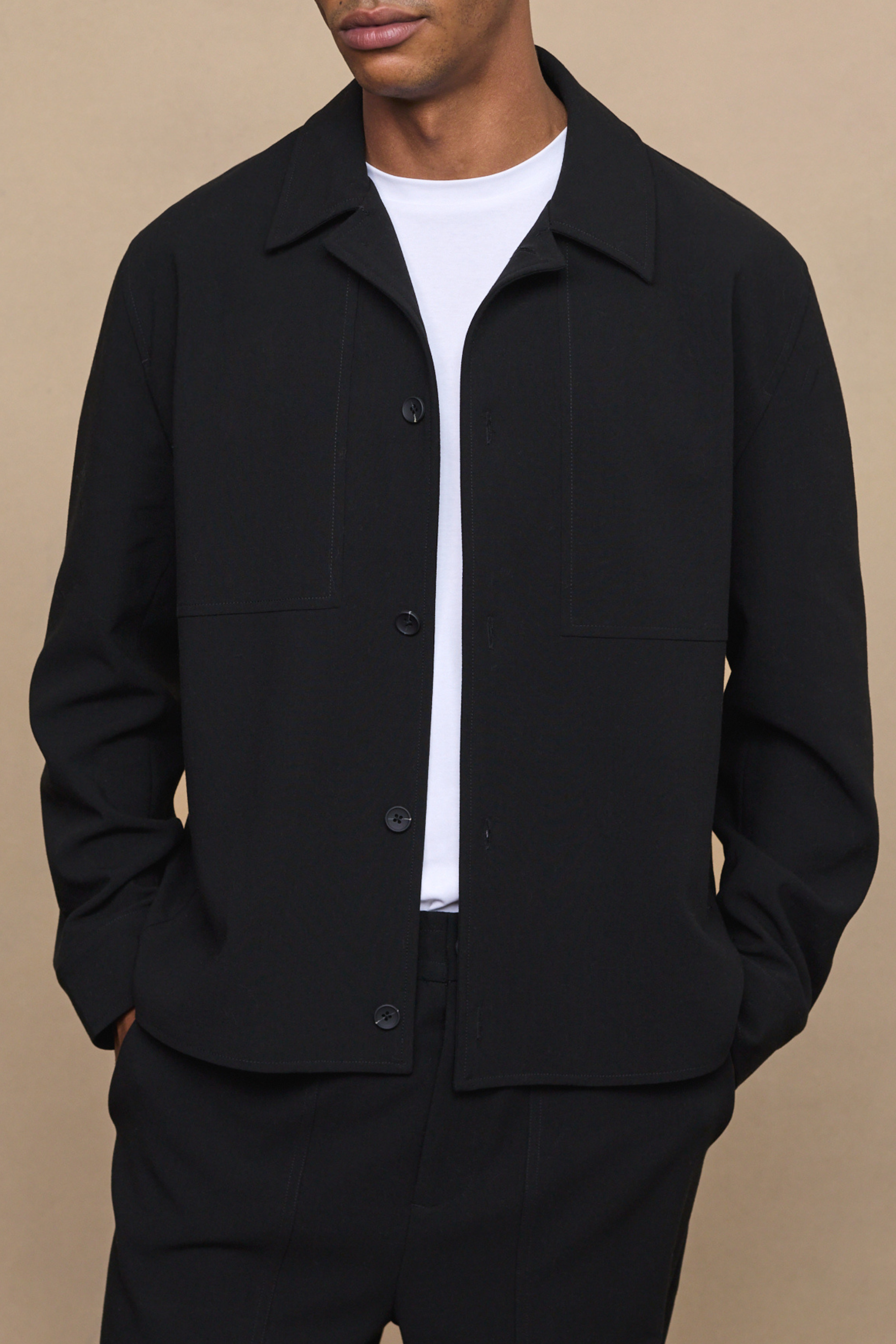Julien Relaxed Panelled Jacket - Black