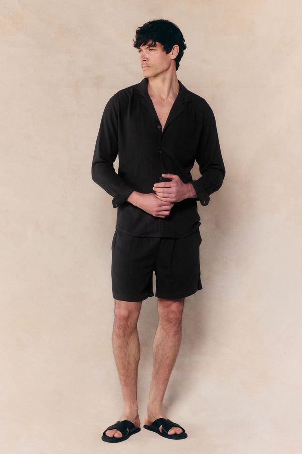 Cami Linen Shirt - Black