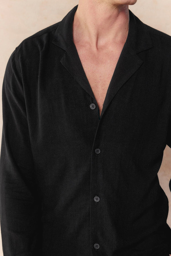 Cami Linen Shirt - Black