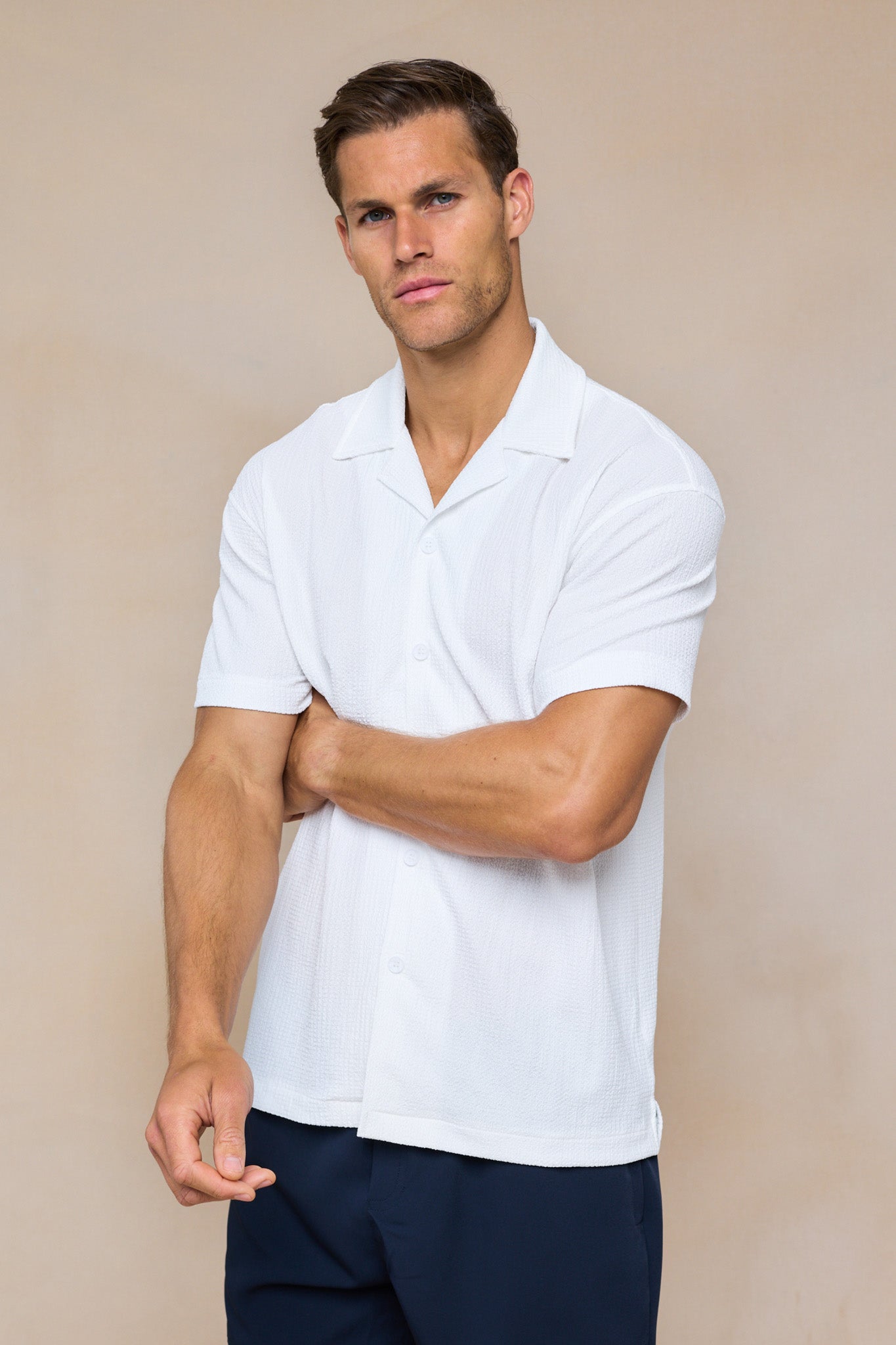 Silvo Lightweight Textured Shirt - Ecru