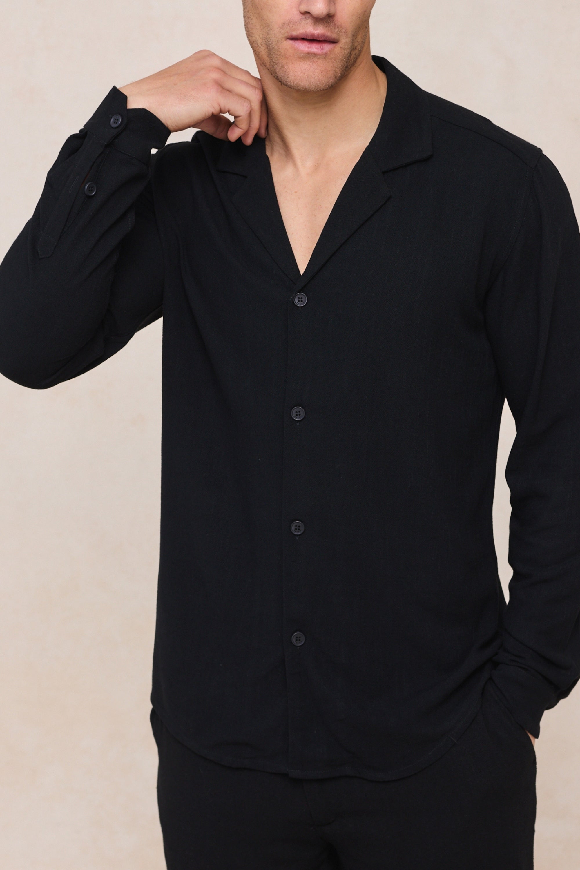 Cami Linen Shirt - Black