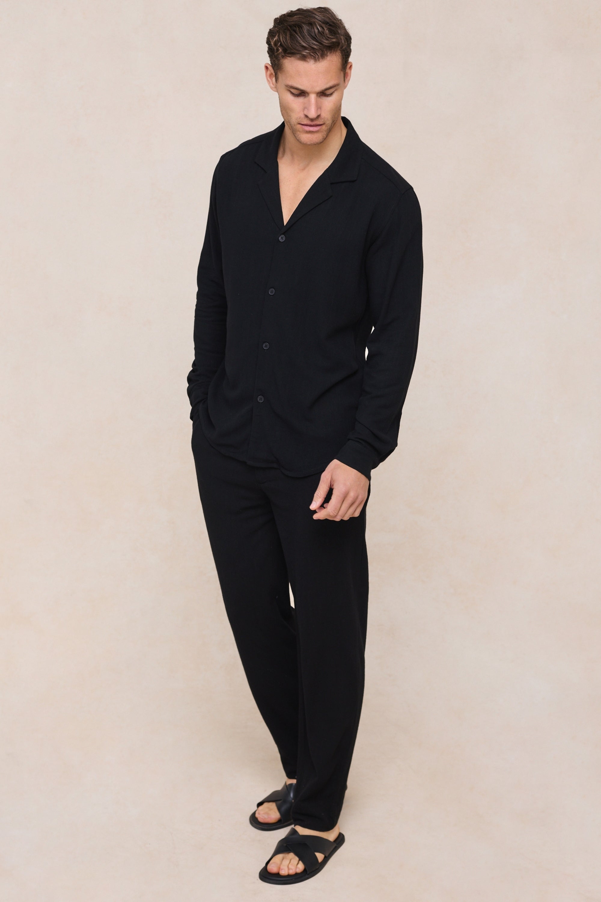 Cami Linen Shirt - Black