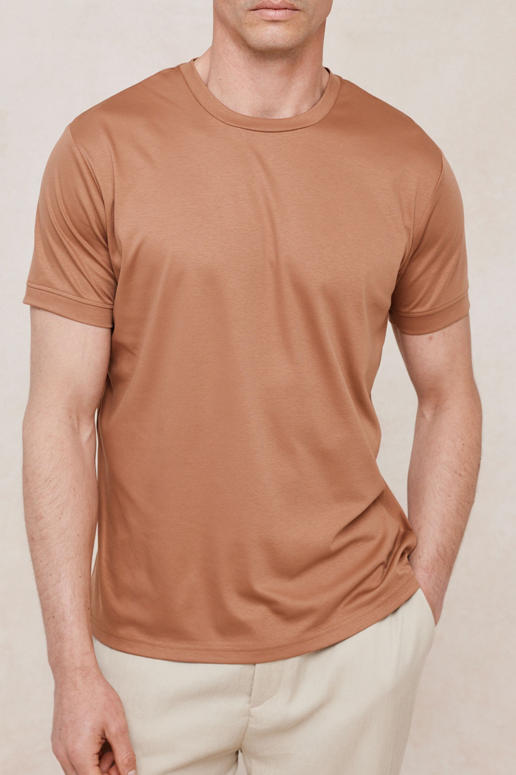 Luxe Mercerised T-Shirt - Rust Orange