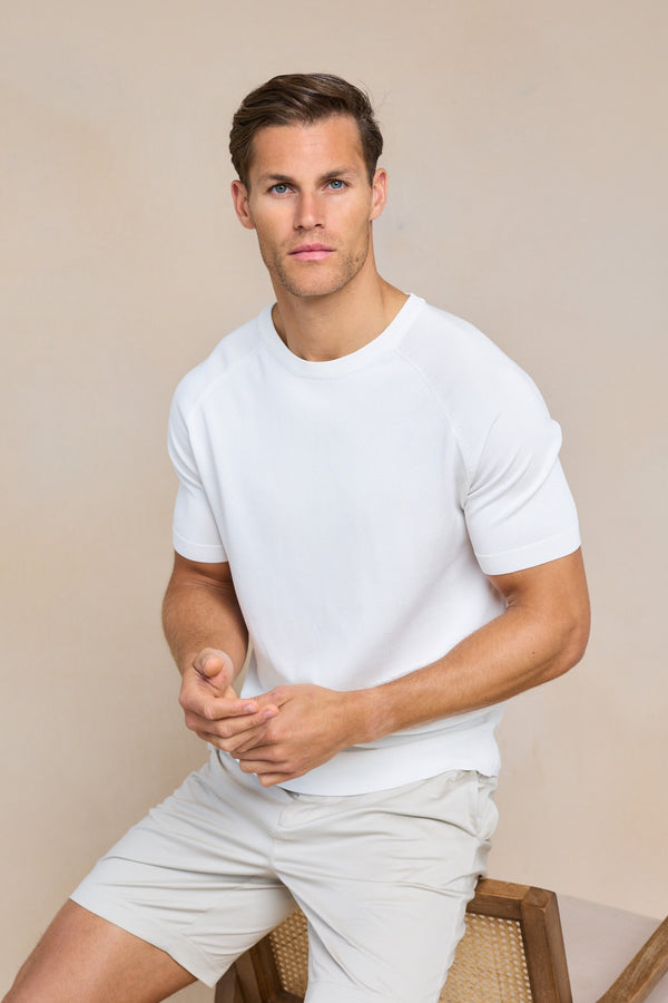 Riera Knit Crew Neck T-Shirt - Ecru