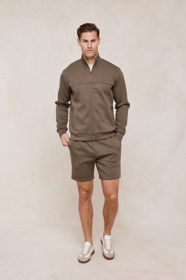 Luxe Zip Through Jacket - Burnt Olive