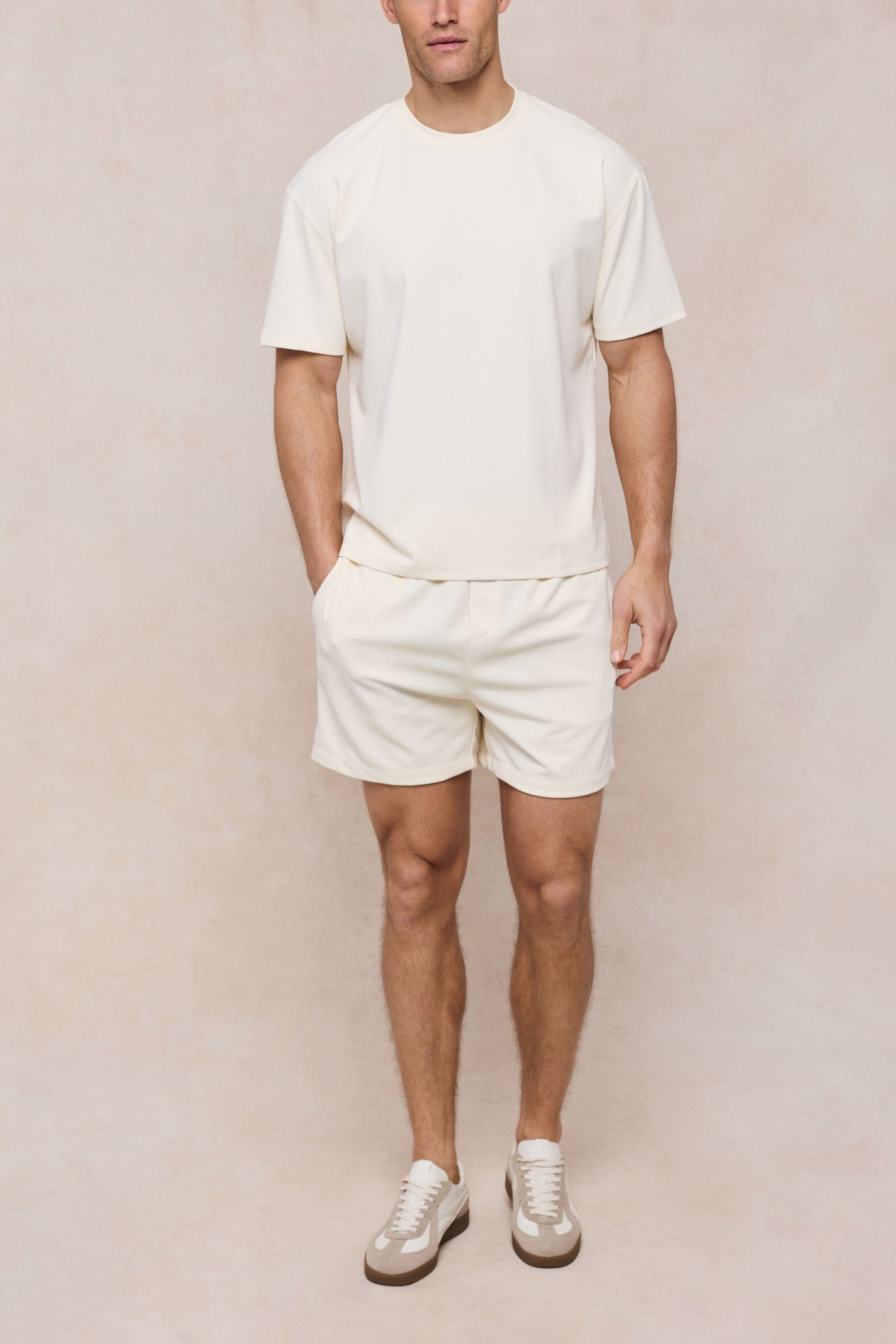 Tomas Elasticated Waist Short - Ecru