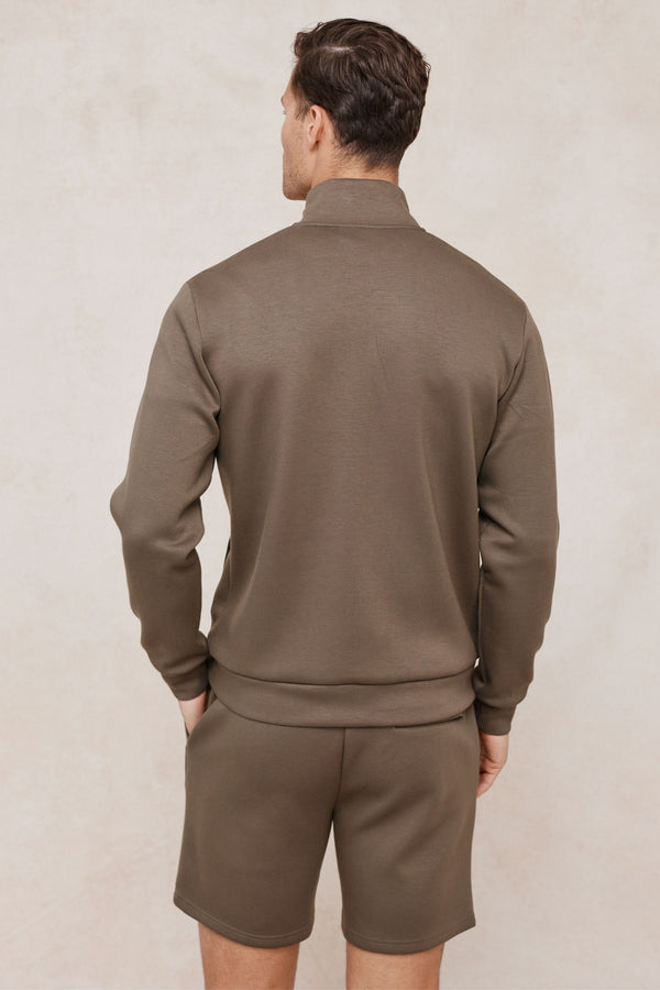 Luxe Zip Through Jacket - Burnt Olive