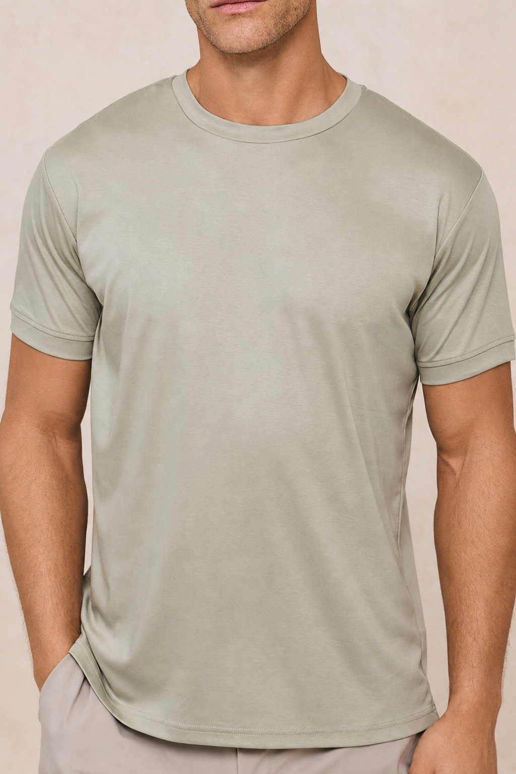 Luxe Mercerised T-Shirt - Light Sage