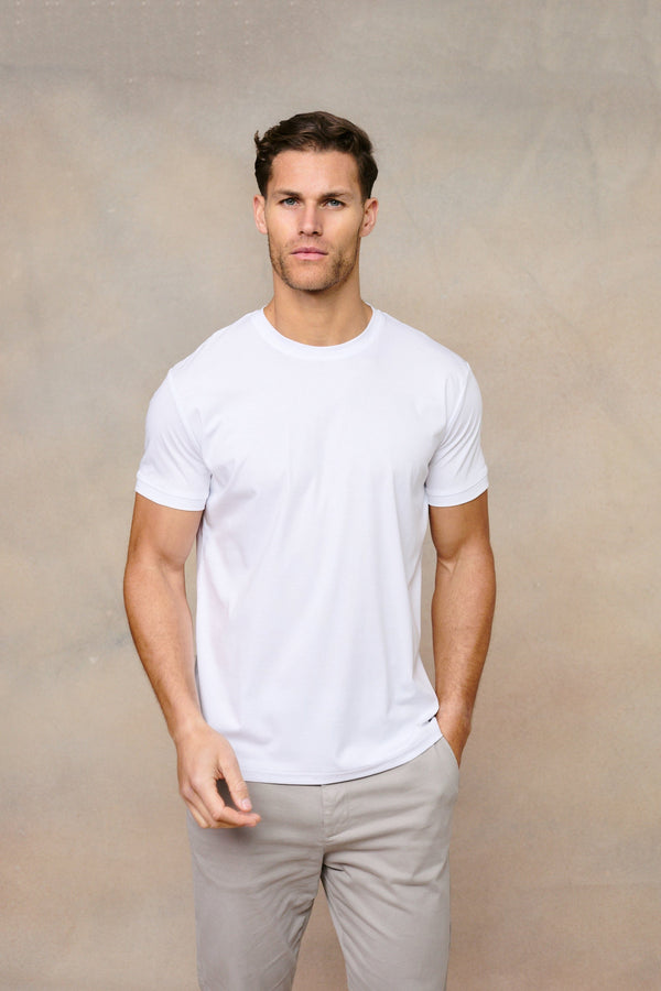 Luxe Mercerised T-Shirt White - 3 Pack