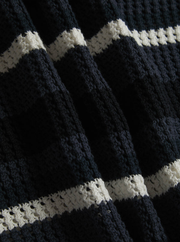 Dell'Amore Crochet Knit Shirt - Navy
