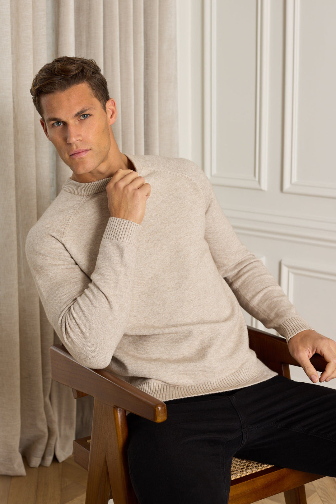 Lando Crew Neck Knit Sweater - Oatmeal