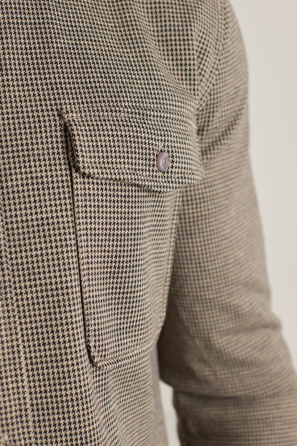 Joseph Dogtooth Overshirt - Black/Brown