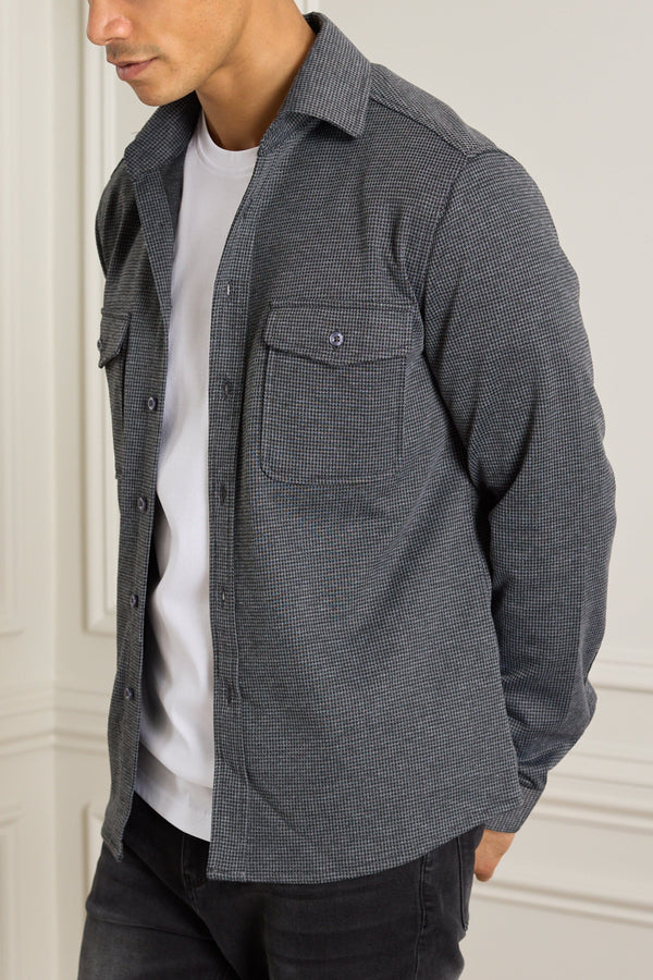 Joseph Dogtooth Overshirt - Black/Grey