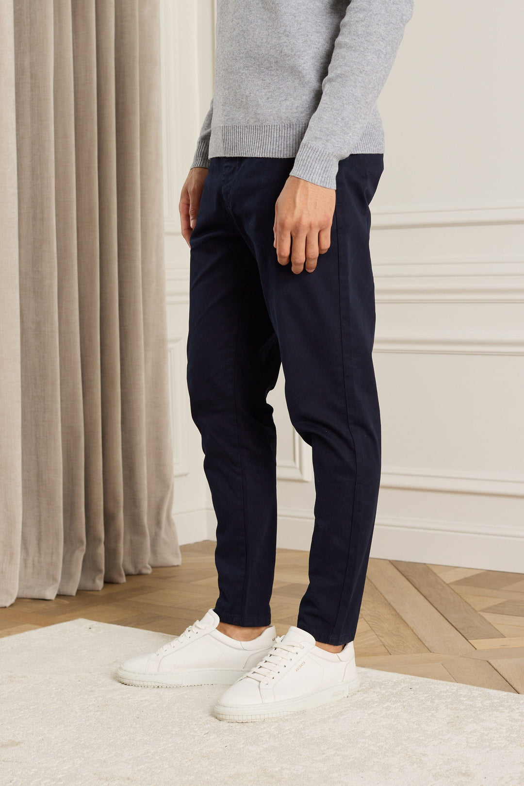 Lucas Tapered Leg Stretch Twill Chino - Navy