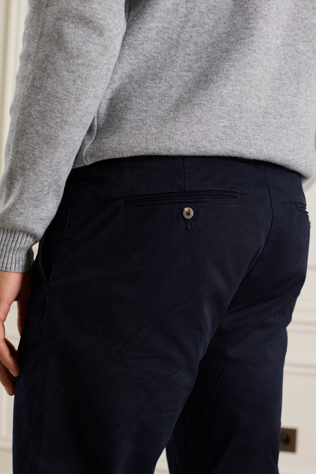 Lucas Tapered Leg Stretch Twill Chino - Navy