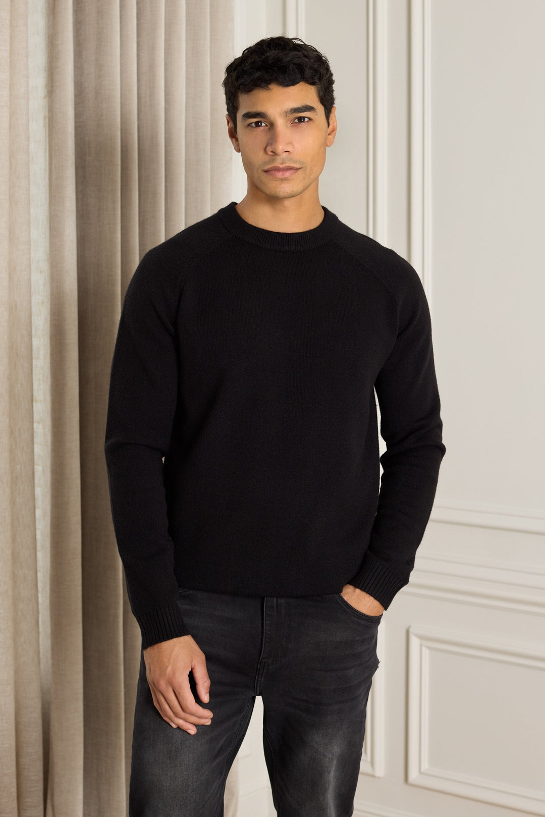 Lando Crew Neck Knit Sweater - Black