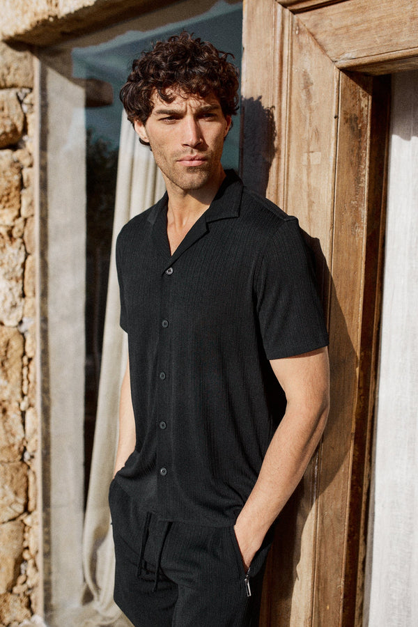 Plissee-Hemd Roca - Schwarz 