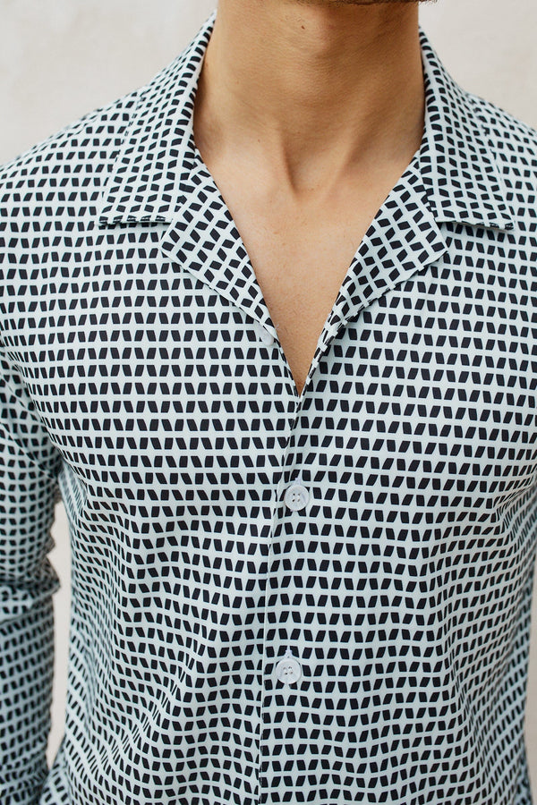Evissa Printed Shirt - Black/Cream