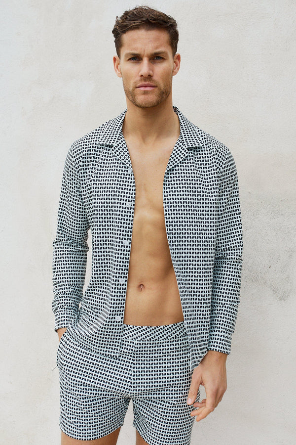 Evissa Printed Shirt - Black/Cream