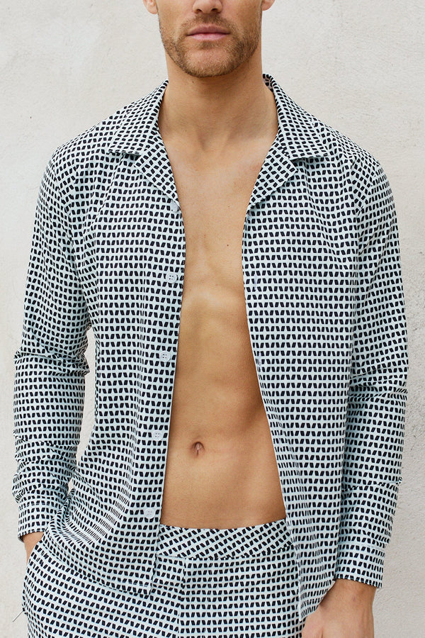 Evissa Printed Shirt - Black/Cream