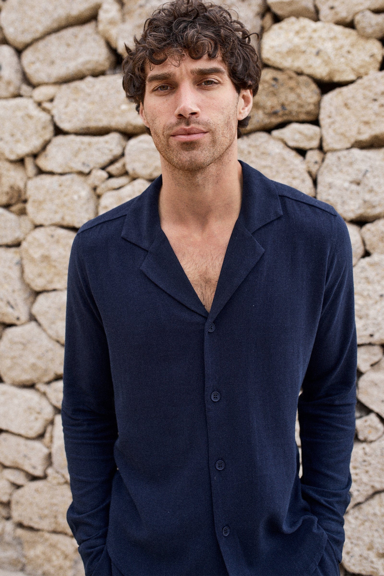 Cami Linen Shirt - Dark Navy