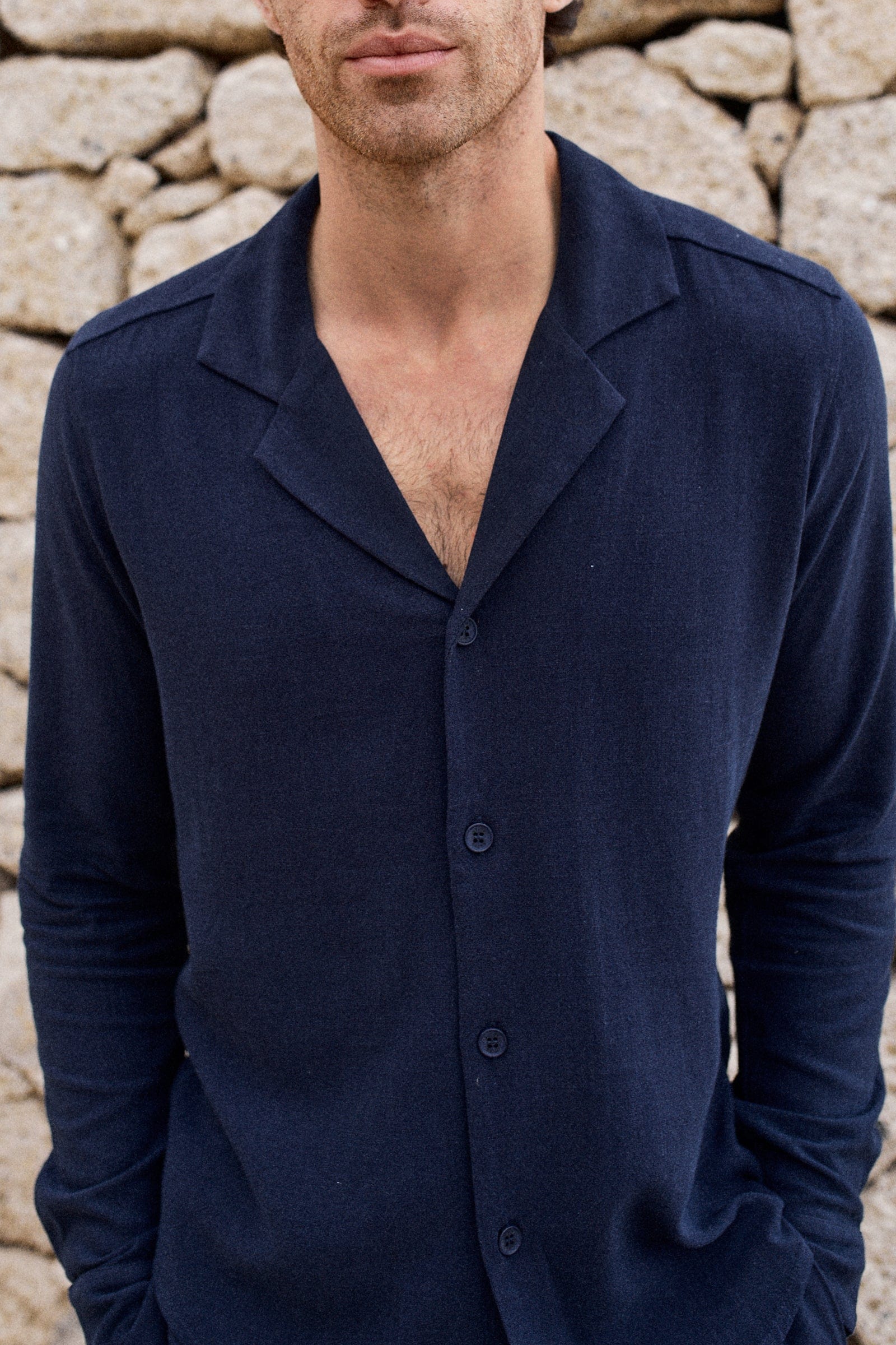 Cami Linen Shirt - Dark Navy