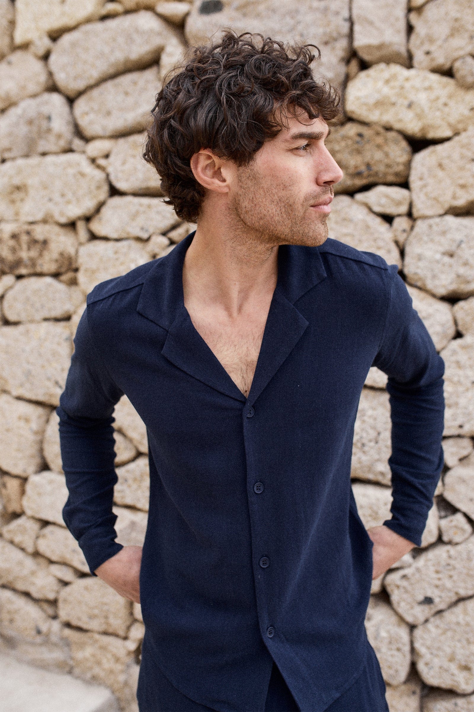 Cami Linen Shirt - Dark Navy