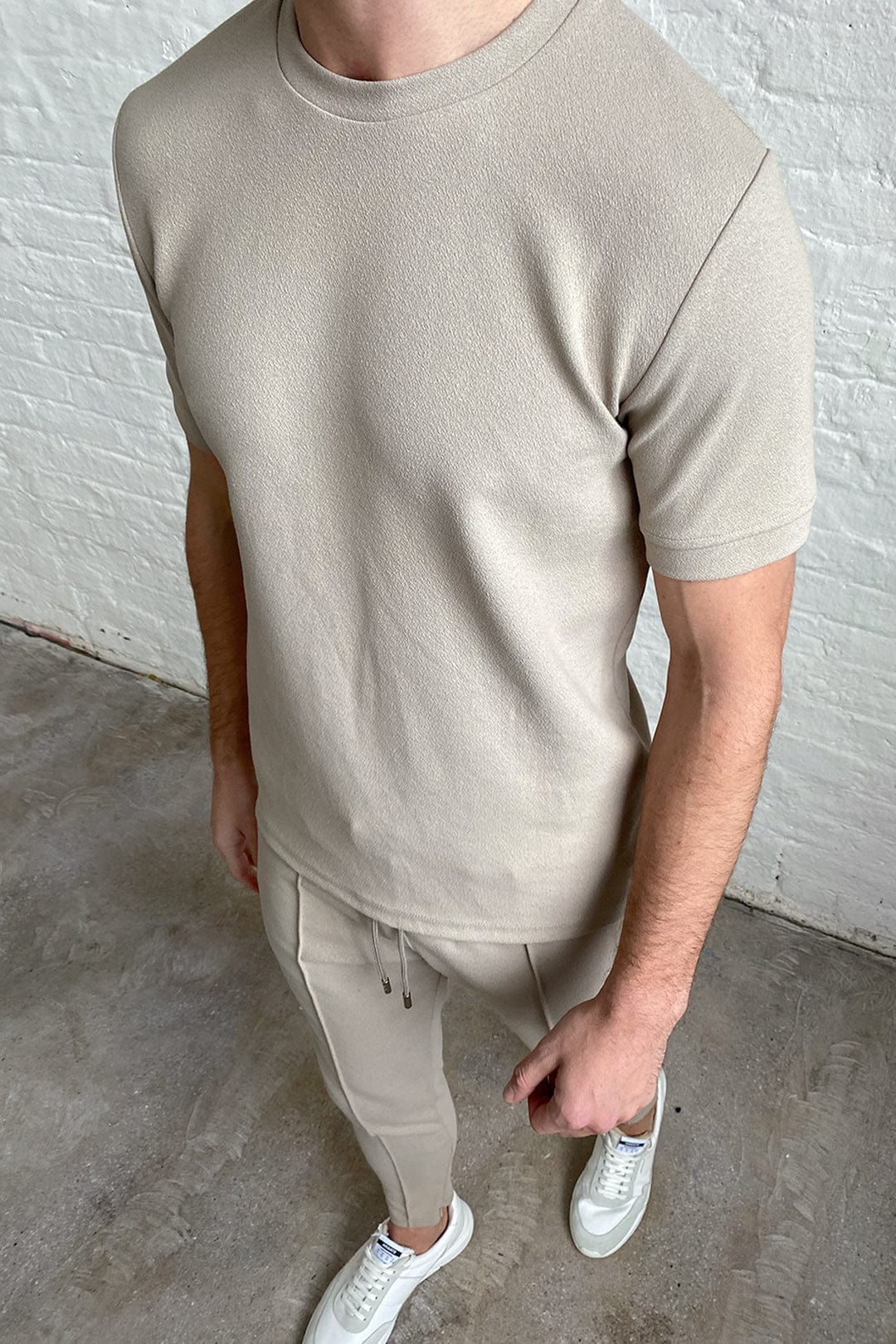 Portobello Textured T-Shirt - Stone
